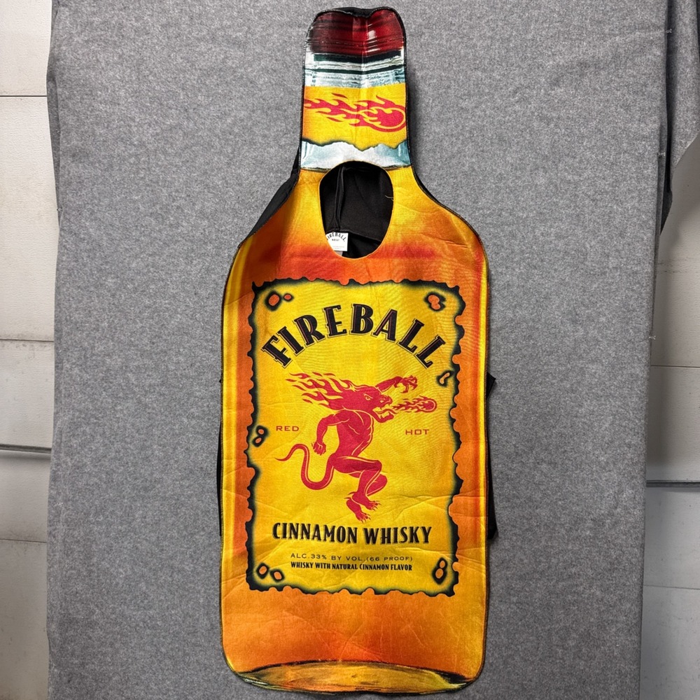 Fireball Cinnamon Whisky Bottle Costume Adult One Size Orange Polyester Tunic